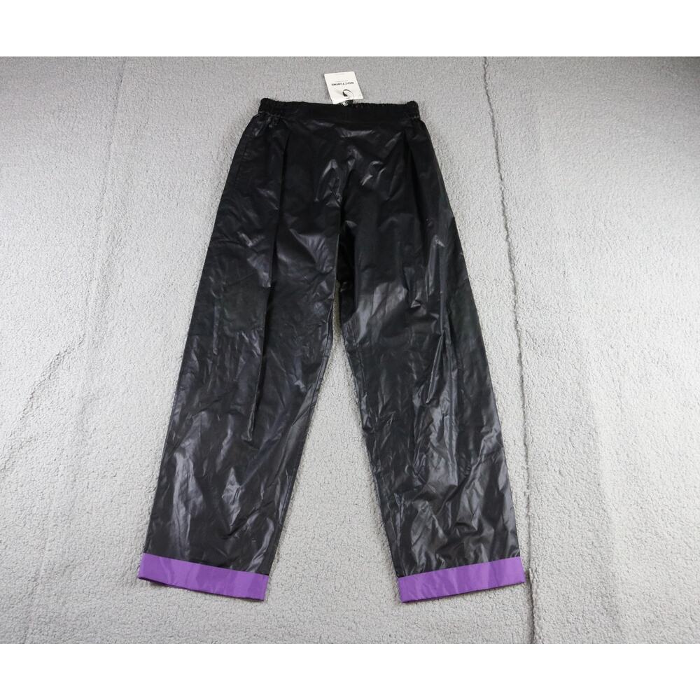New Nocturne Pants Womens Medium Black Slouchy Shiny Cuffed Pants Punk